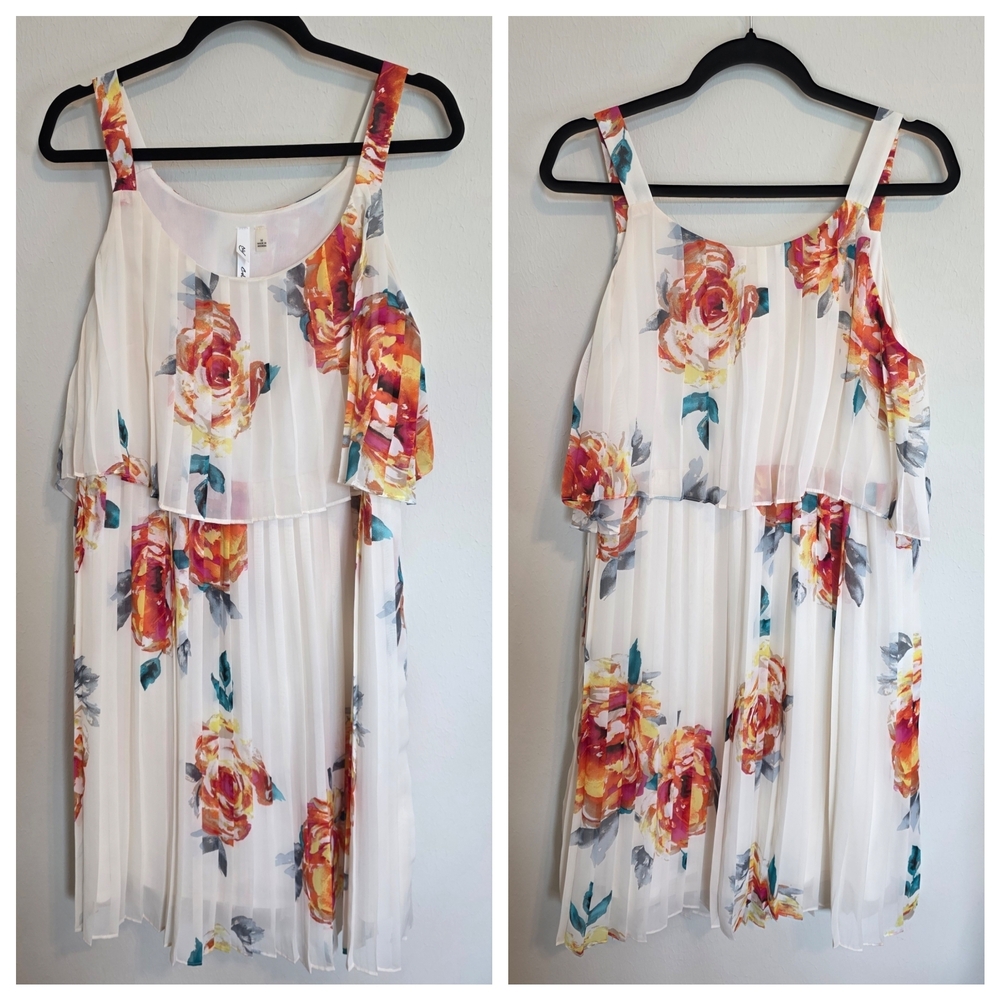 NY Collection White Floral Midi Dress.